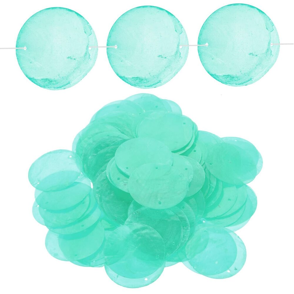 9860 100pcs Shell Beads 50mm Flat Round Natural Capiz Shell Slice with 2